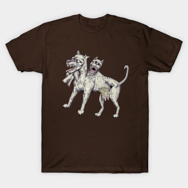 cerberus(with udders) T-Shirt by jenniferhillsfantasies